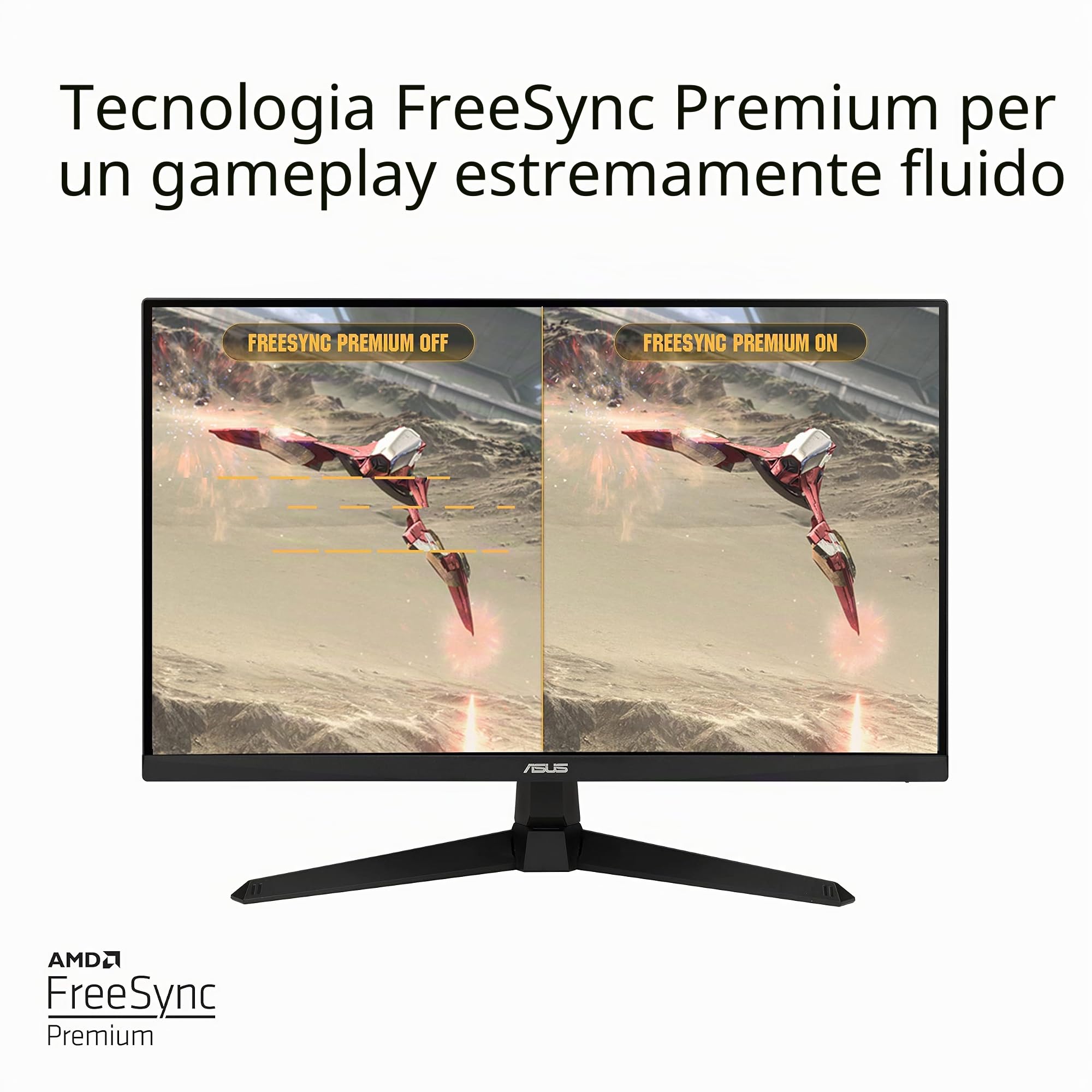 ASUS TUF Gaming VG277Q1A Monitor Gaming 27”, FullHD (1920x1080), 165Hz, Tempo di Risposta 1ms, Adaptive Sync, FreeSync Premium, Extreme Low Motion Blur, Regolabile, Nero