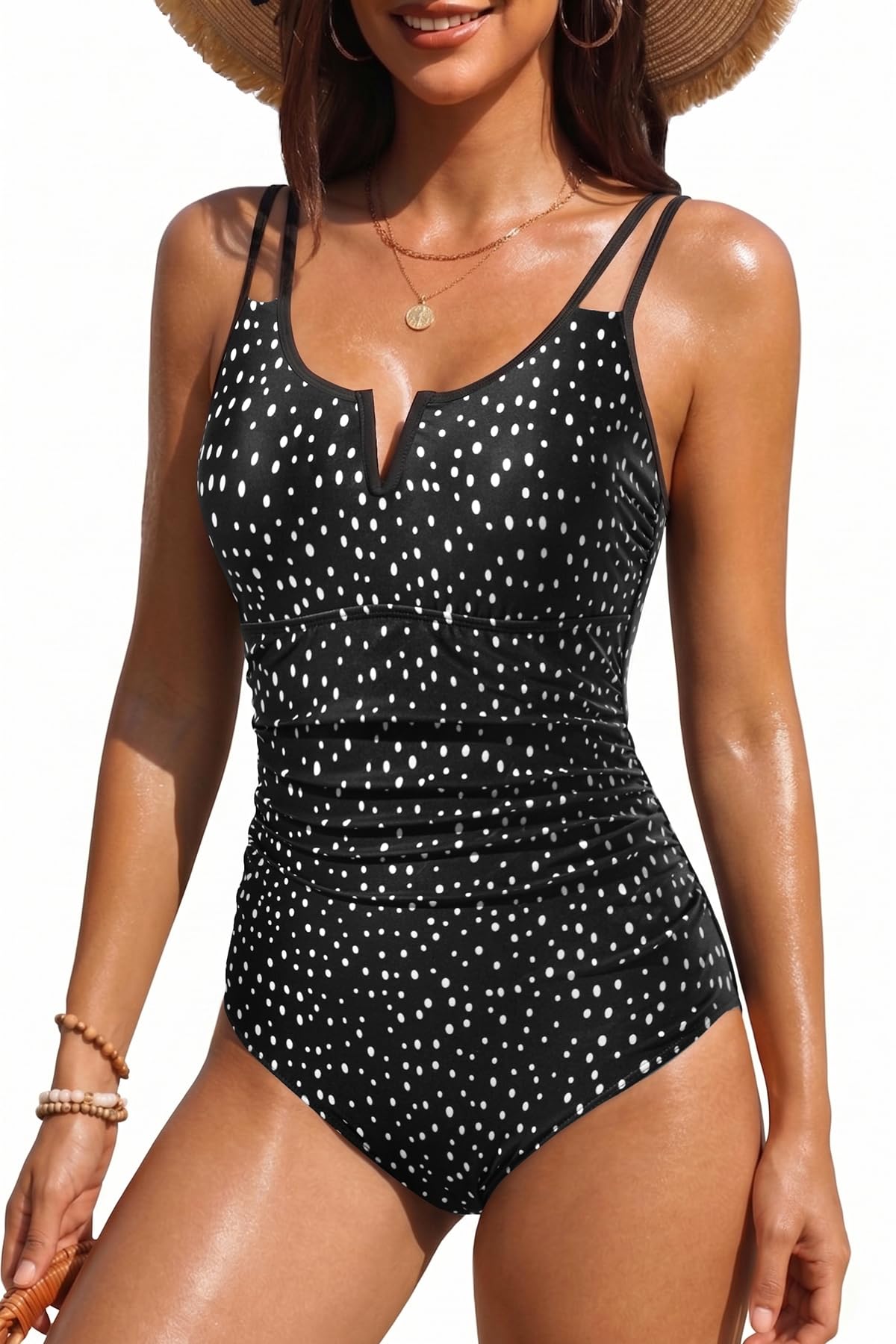 Yonique Womens One Piece Swimsuit Tummy Control - Slimming Bathing Suit V Wired Full Coverage 2026 Swimwear