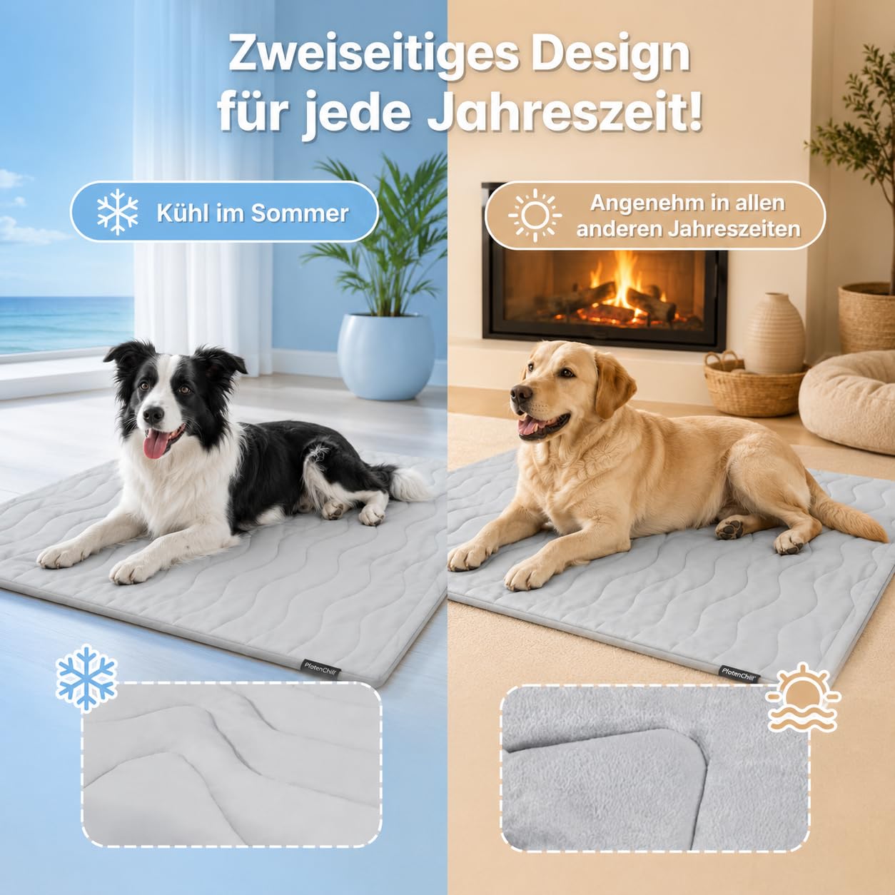 Dr Pfoten Pfotenchill Die Innovative Kühlmatte Für Hunde - Auto und Reise (M(91 * 58CM))