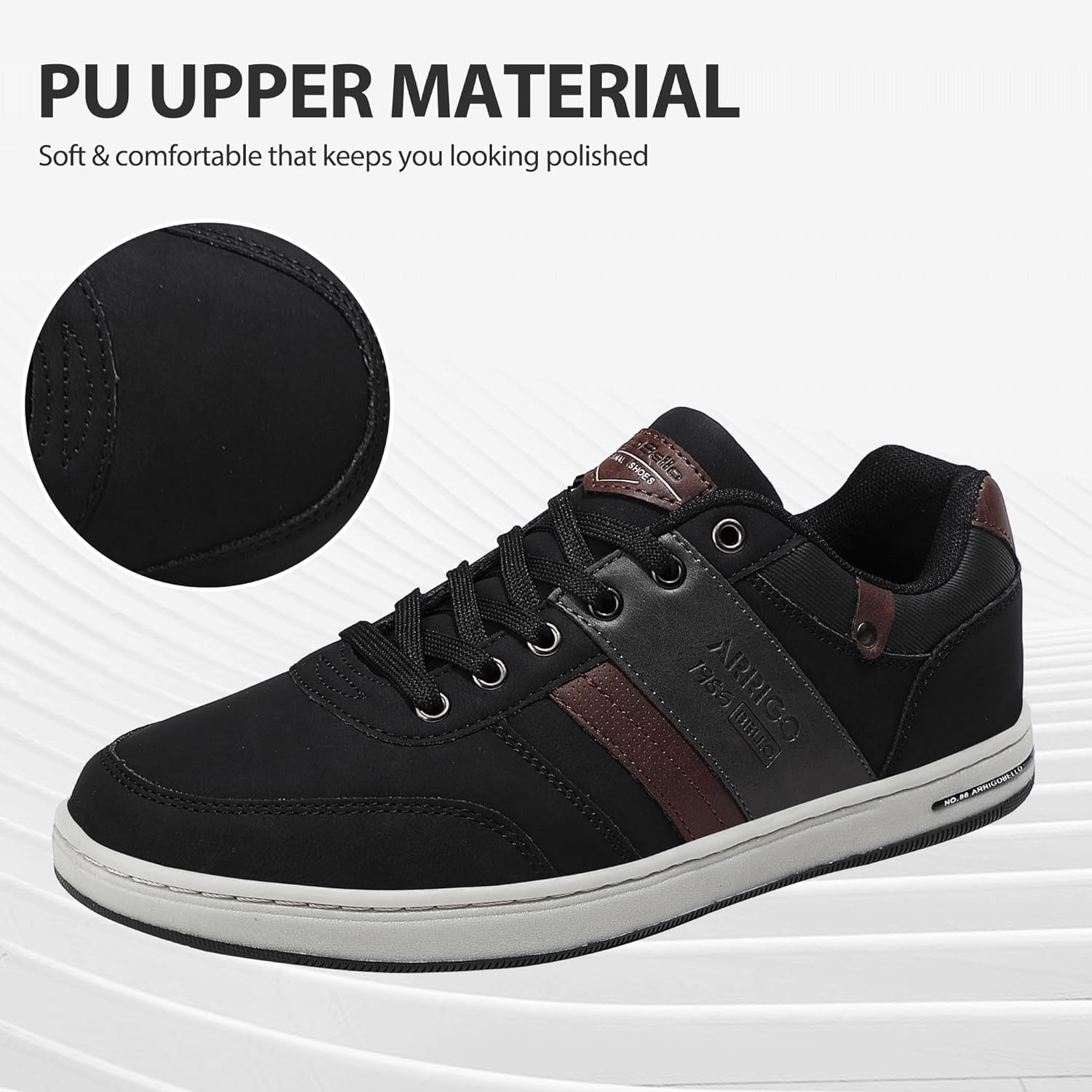 ARRIGO Bello Mens Shoes Dress Casual Sneakers Running Walking Trainers Fashion Non Slip Low Top Breathable Lightweight Size 8-12US - Image 3