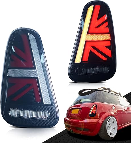 Vista 8 de Archaic Conjunto de luces traseras compatible con Mini Cooper R50 R52 R53 2001-2007, Union Jack - Lámparas traseras para Mini Cooper Rojo