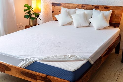 Miniatura 3 de Q Quard Protector de colchón de bambú de alta calidad tamaño King  100% impermeable ajustable 18 pulgadas de profundidad bolsillo blanco, ultra