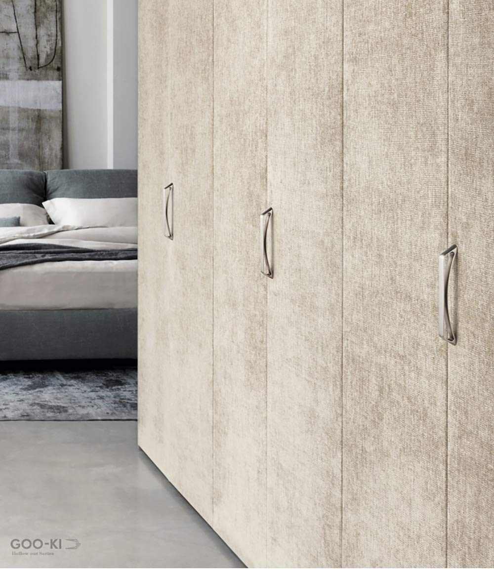 Goo-Ki 6 Pack 6.3''Hole Center Arch Brushed Nickel Cabinet Pulls Simplicity Hollow Out Shaped Matte Drawer Pulls Zinc Alloy Handles Cabinet Hardware