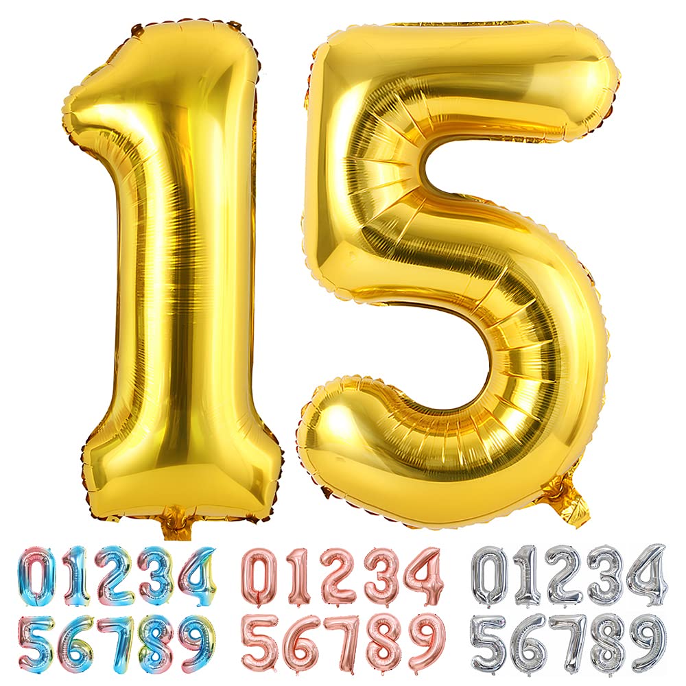 Foil Globo Número 5 Azul 40" (101cm), Inflable Helio o aire, Gigante Numeros 0-9, 10-19, 20-29, 30-100, Grande Globos Decoración para La Boda Aniversario y Cumpleaños Fiestas — view 345