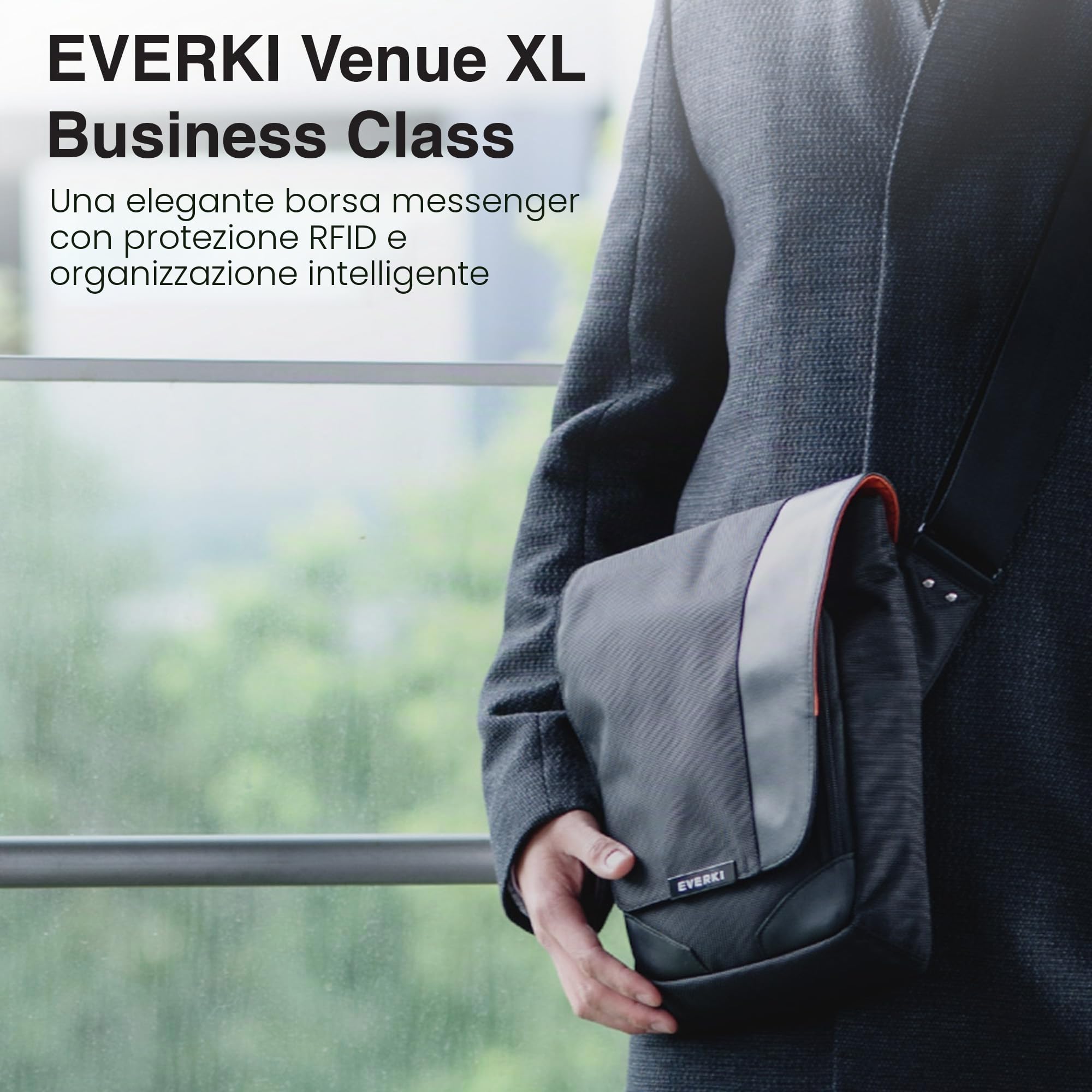 Everki Venue XL EKS622XL - Borsello Porta Tablet e Accessori, Organizzazione e Comfort, Design Pratico e Sicuro, Ideale per Viaggi e Uso Quotidiano