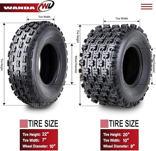 Miniatura 4 de WANDA 4 neumáticos ATV Race 22x7-10 y 20x10-9 aptos para Honda TRX 250R 300EX 400EX 400X 450R