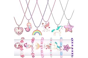 12-piece Girls' Jewelry Set: Charming Necklaces and Bracelets for Pretend Play Fun