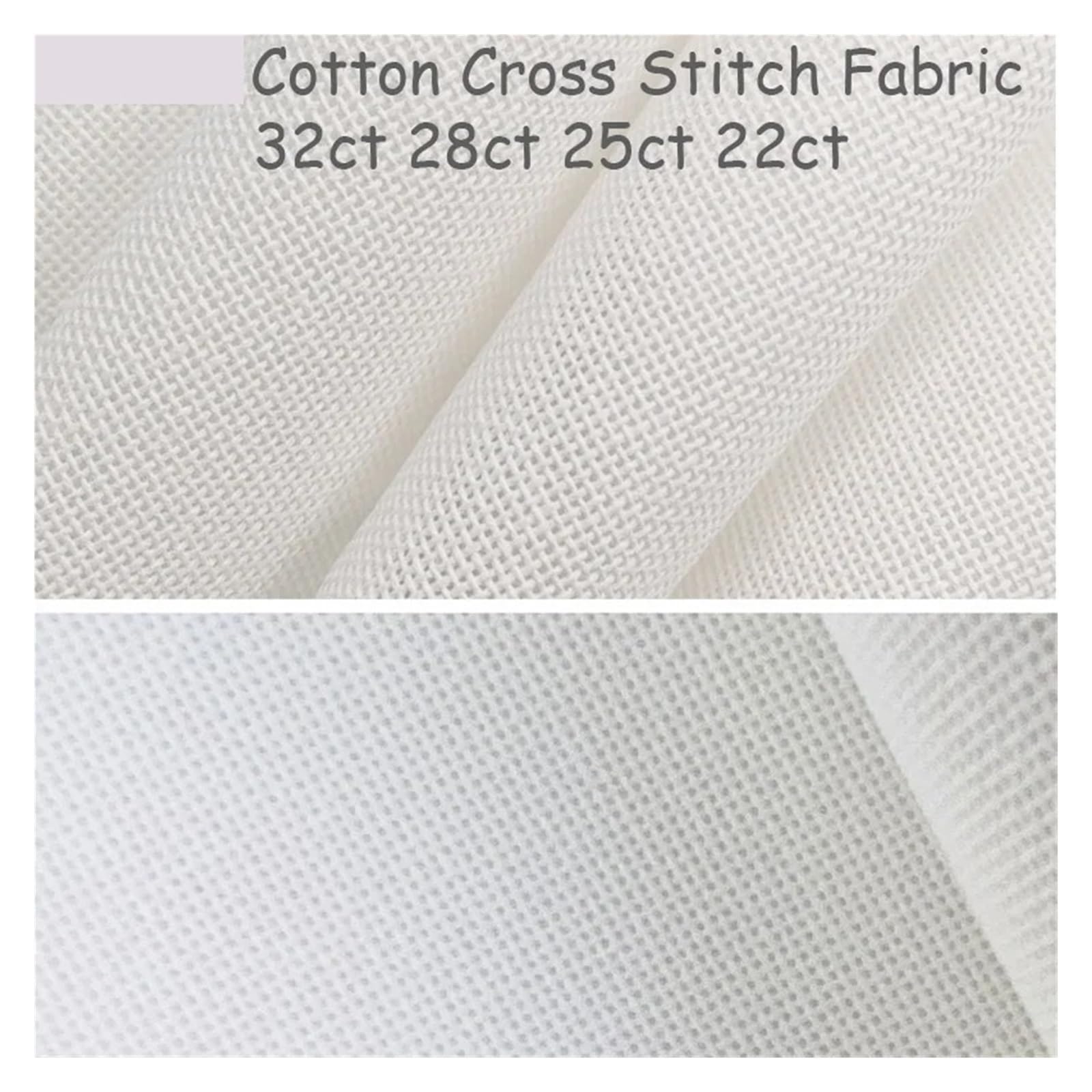 Tkanina do haftu krzyżykowego, 32CT 28CT 25CT 22CT Tkanina płócienna do haftu krzyżykowego(28ct White Color,500x150cm)