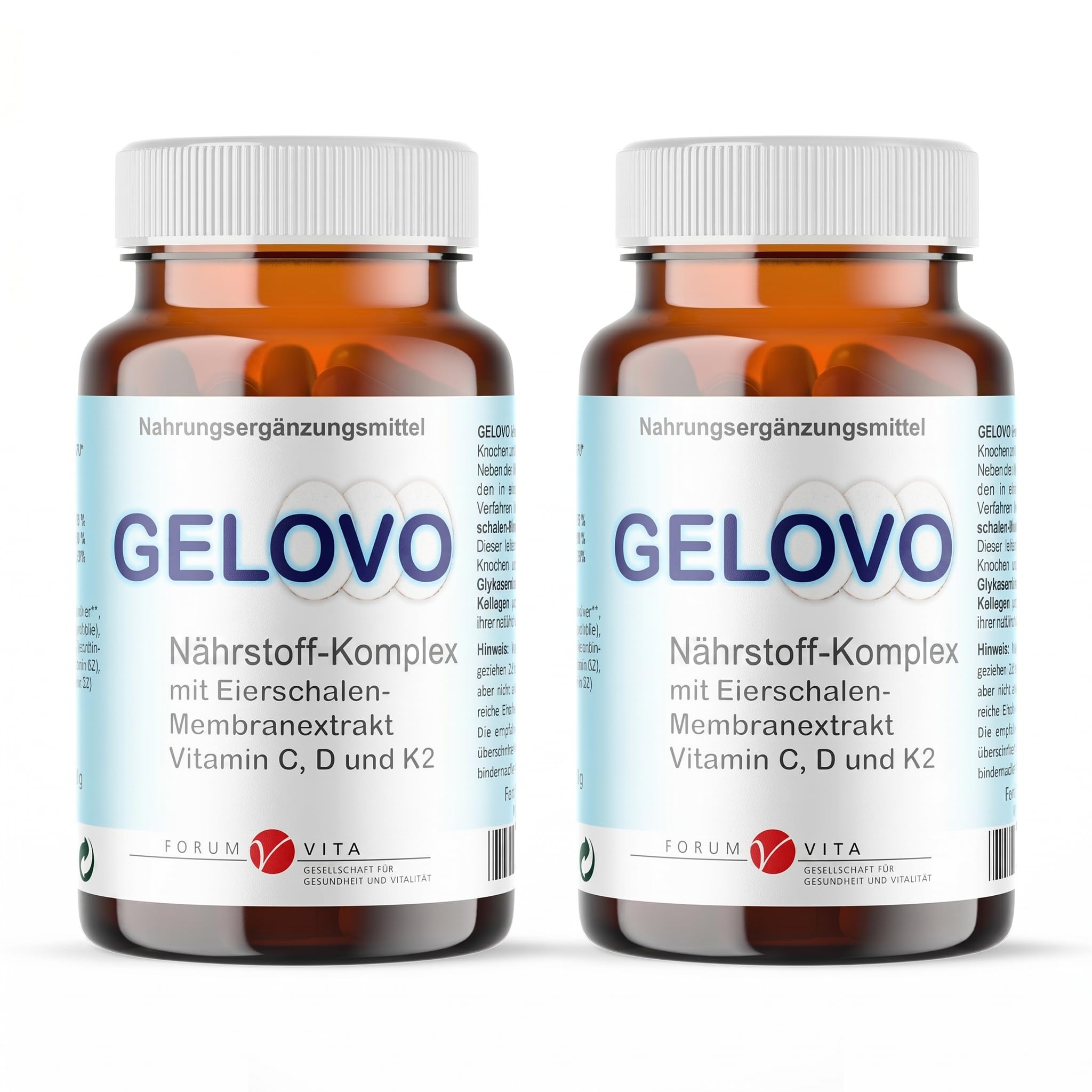Knochen & Knorpel Kapseln mit Glucosamin, Kollagen und Hyaluronsäure +500 Mikronährstoffe | Apotheken Qualität seit 25 Jahren* GELOVO