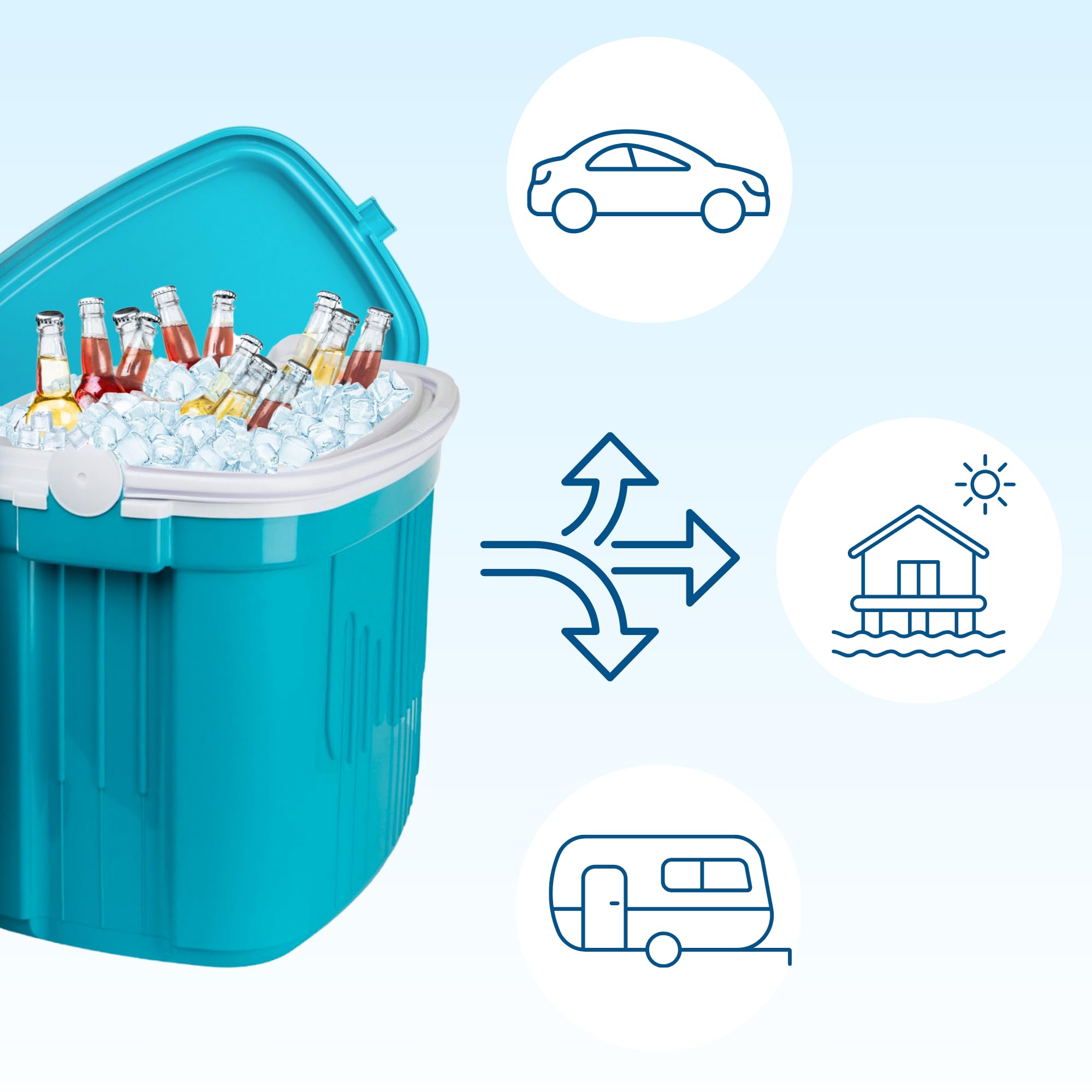 Kühlbox Passiv 42L – Große Isolierbox & Thermobox für Camping, Picknick & Festivals, Ohne Strom, mit starker PU-Isolierung, Outdoor Kühltasche für unterwegs – Kamai Coolbox