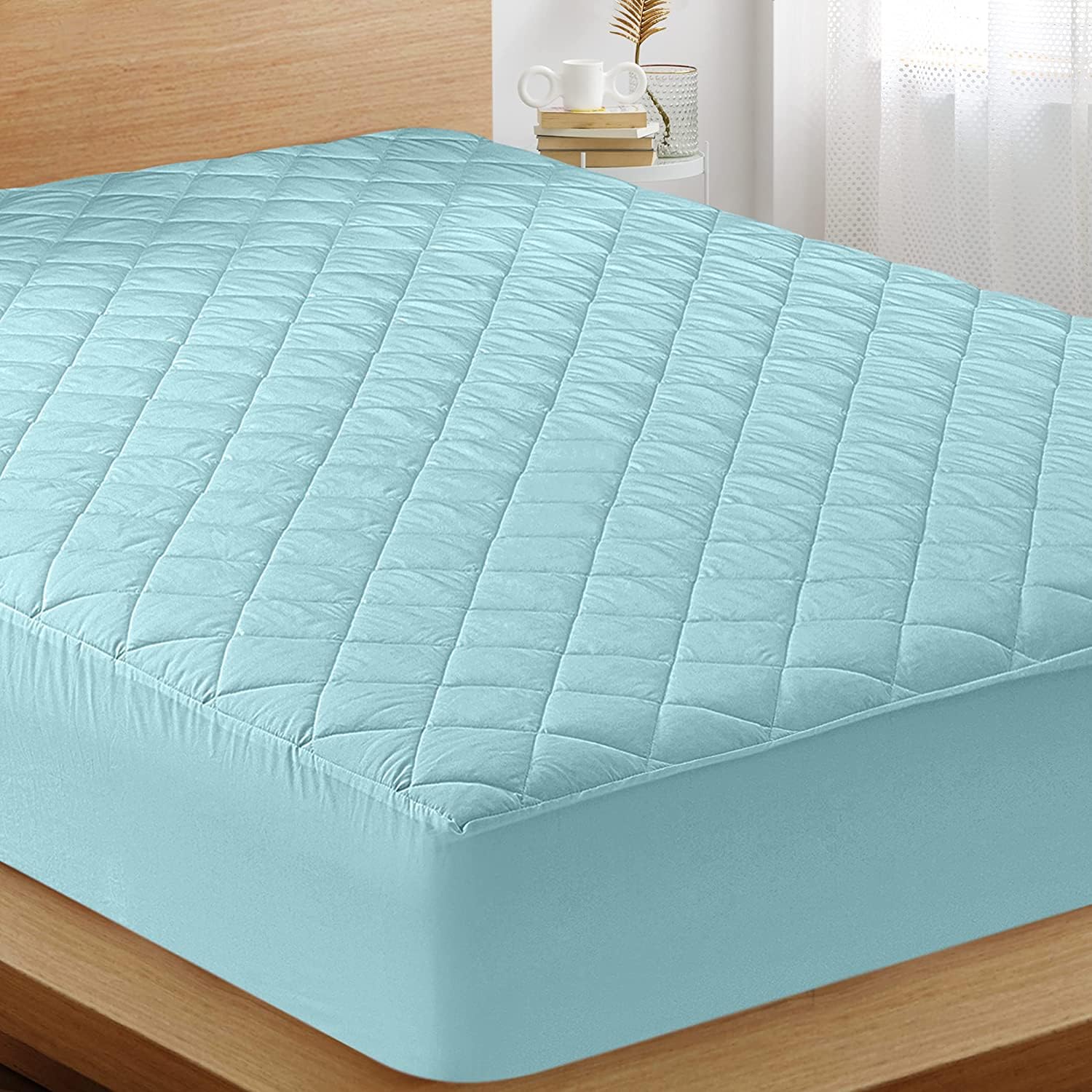 100% Waterproof Elastic Fitted Quilted Mattress Protector/Cover 72"x78" | Breathable Ultra Soft Fitted Bed Protector/Cover- King,White-image-26