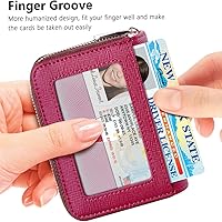 Vista 104 de FurArt - Cartera para tarjetas de crédito, soporte para tarjetas con cremallera para hombres y mujeres, bloqueo RFID, cartera con llavero