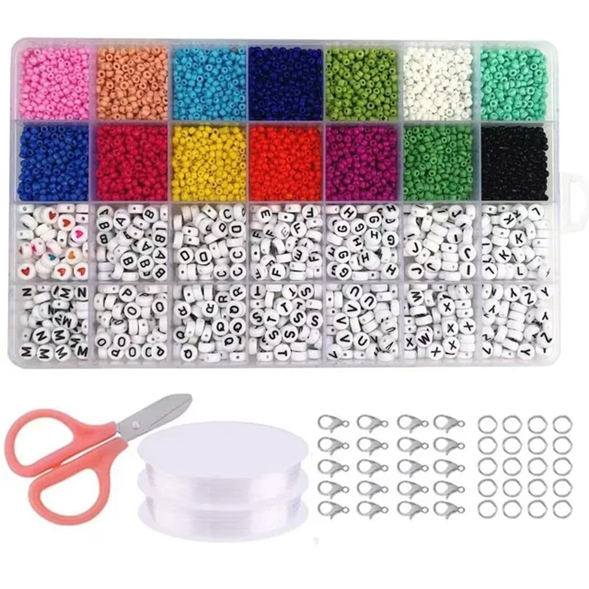 SubsOL Telar de Cuentas, Herramienta de Bricolaje fácil de Usar con abalorio de Banda elástica, Aguja de Cuentas de Vidrio checo para Pulsera, Collar, fabricación de Joyas(28 Colors)