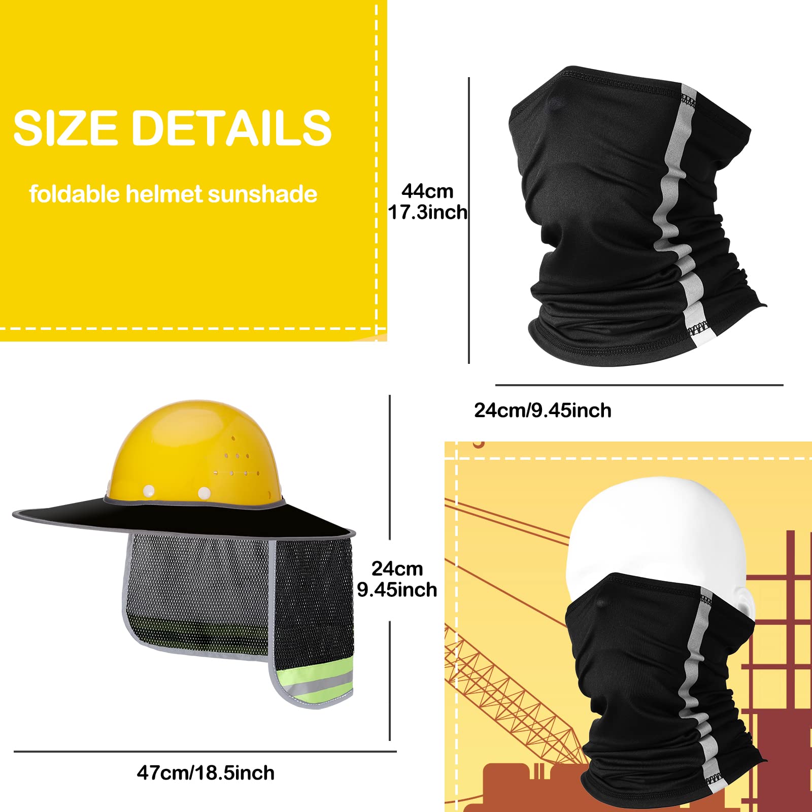 SATINIOR 2Pcs Hard Hat Sun Shade Full Brim Sun Visor Protection