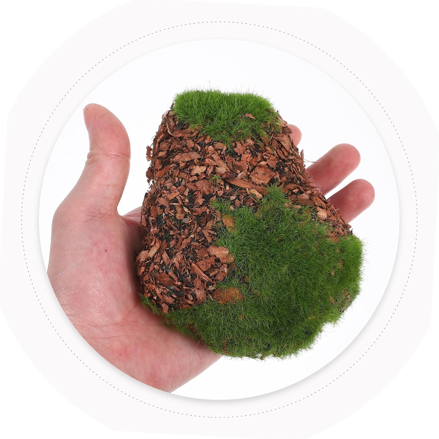 VICASKY 6pcs Lightweight Faux Moss Rocks for Floral Arrangements Realistic Moss-Covered Stones for Garden Decor Miniature Dollhouse Decoration and Craft Projects