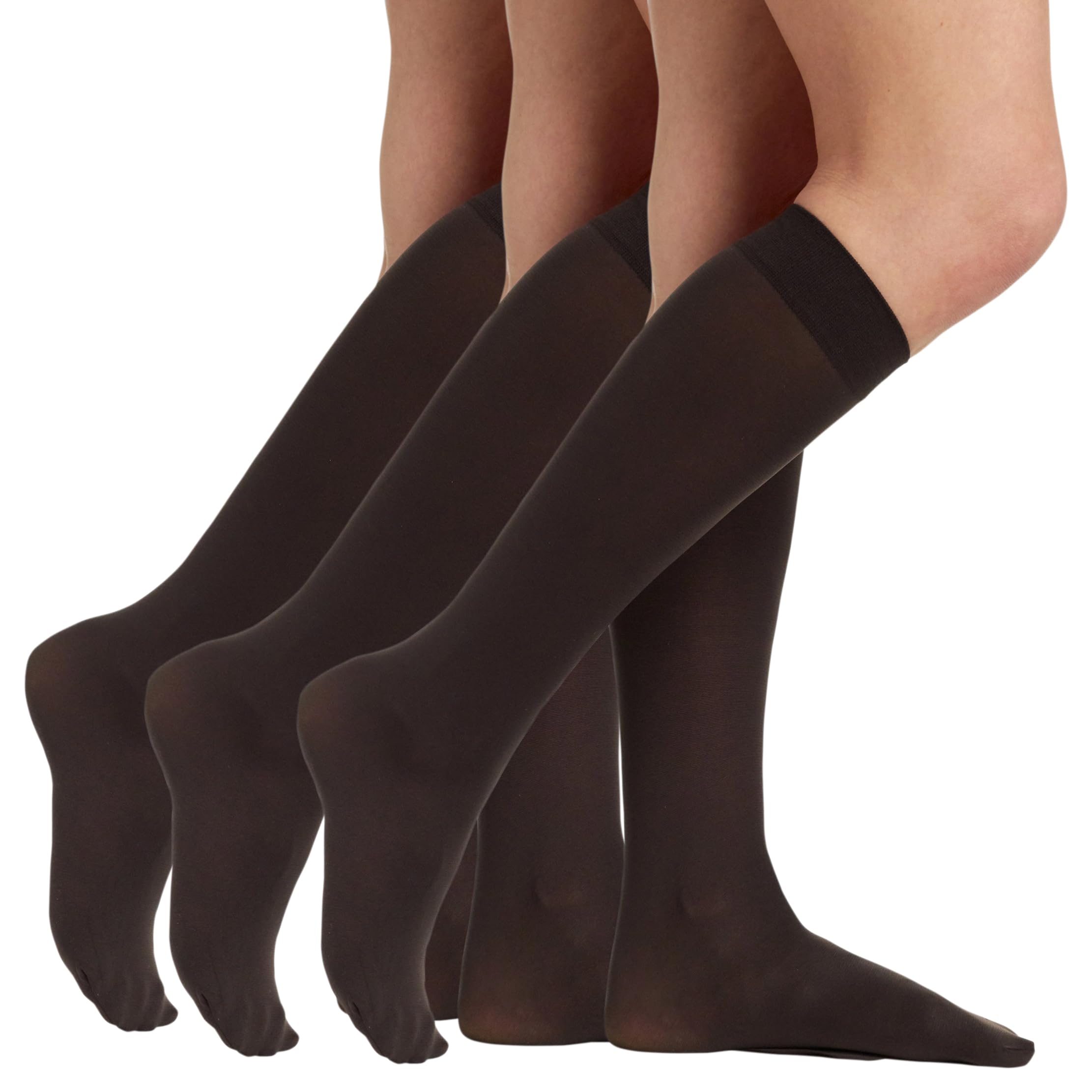 Berkshire Women's Chocolate Kisses Queen (Plus Size) Knee High With Sandalfoot Toe - 3-Pack, 10-12 Plus