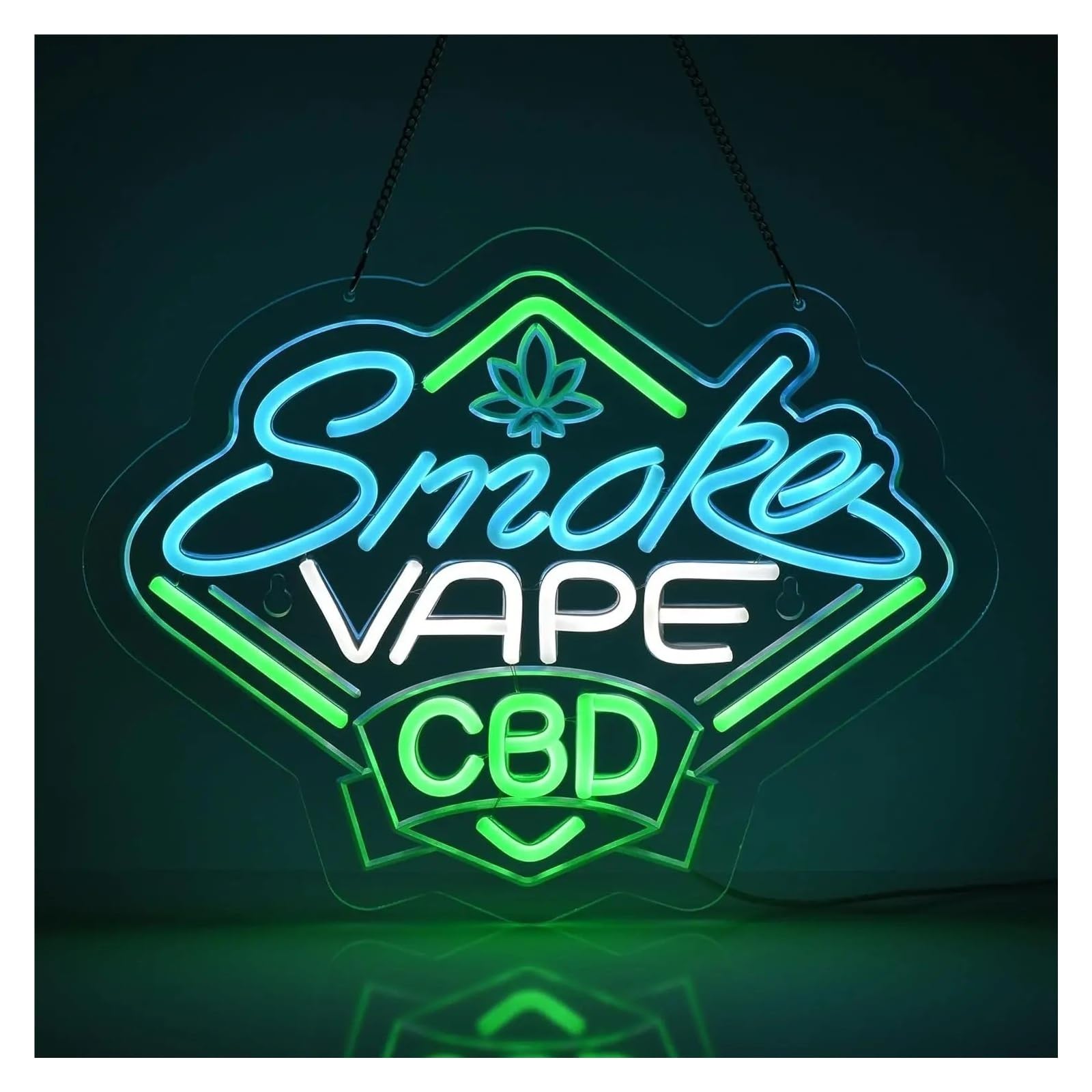 néon signe Panneau Néon"Smoke And Vape Shop"USB, Lumière LED À Intensité Variable, Pour Pub, Bar, Décoration De Vente Au Détail 38X29.5cm