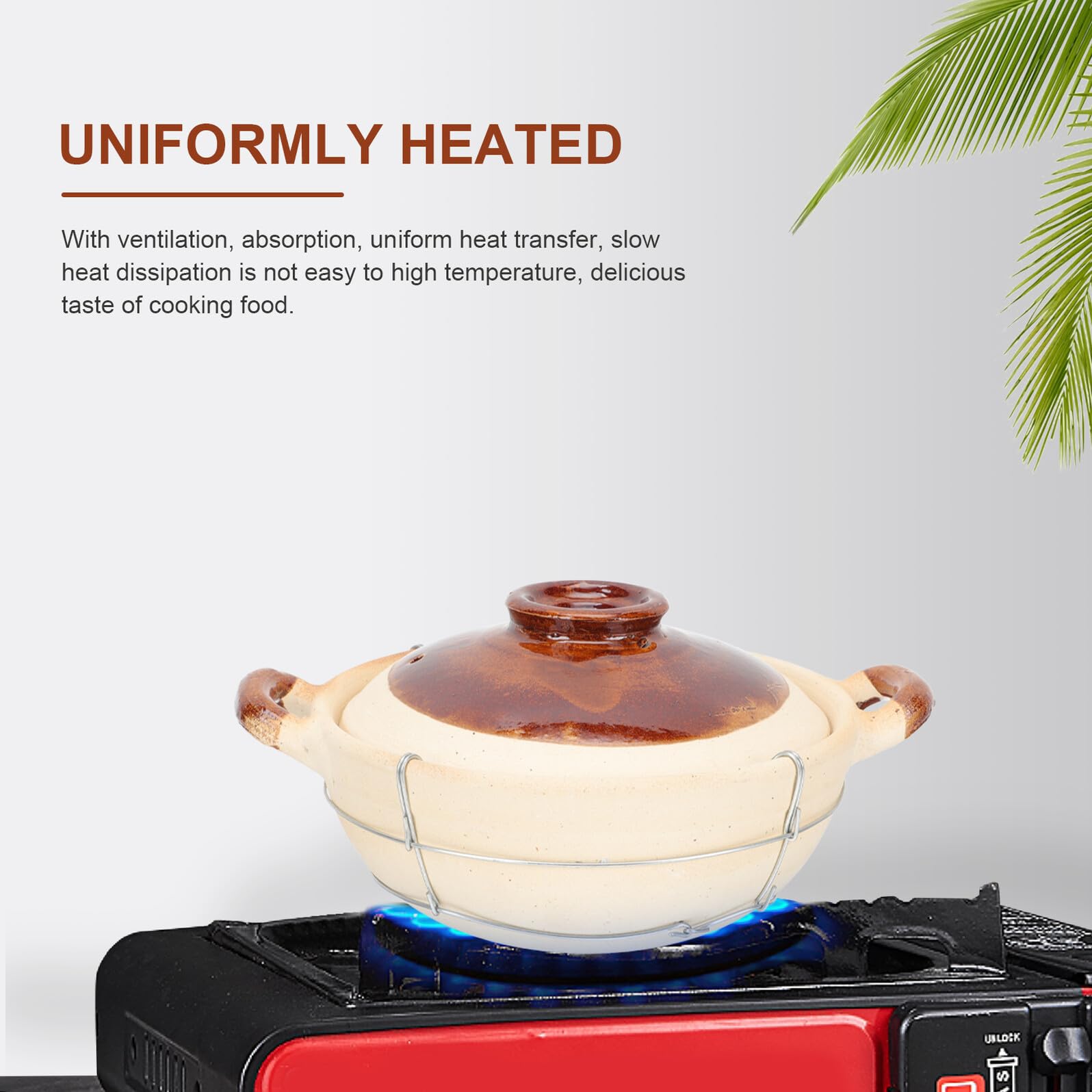 Cazuela de Barro Asa Simple de 0.5l para Cocina Casera, Fácil de Limpiar Ventilación, Adecuado para Preparar Arroz y Guisos
