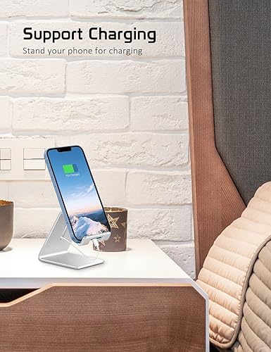 Miniatura 3 de Soporte de aluminio para teléfono celular, soporte de escritorio universal portátil sólido, para todos los teléfonos inteligentes, Tabletas, Huawei,