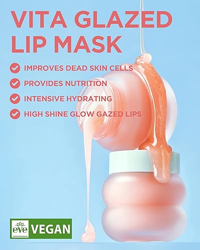 Miniatura 2 de TOCOBO Vita Glazed Lip Mask - Exfoliante labial vegano coreano y tratamiento exfoliante durante la noche para labios secos y agrietados -