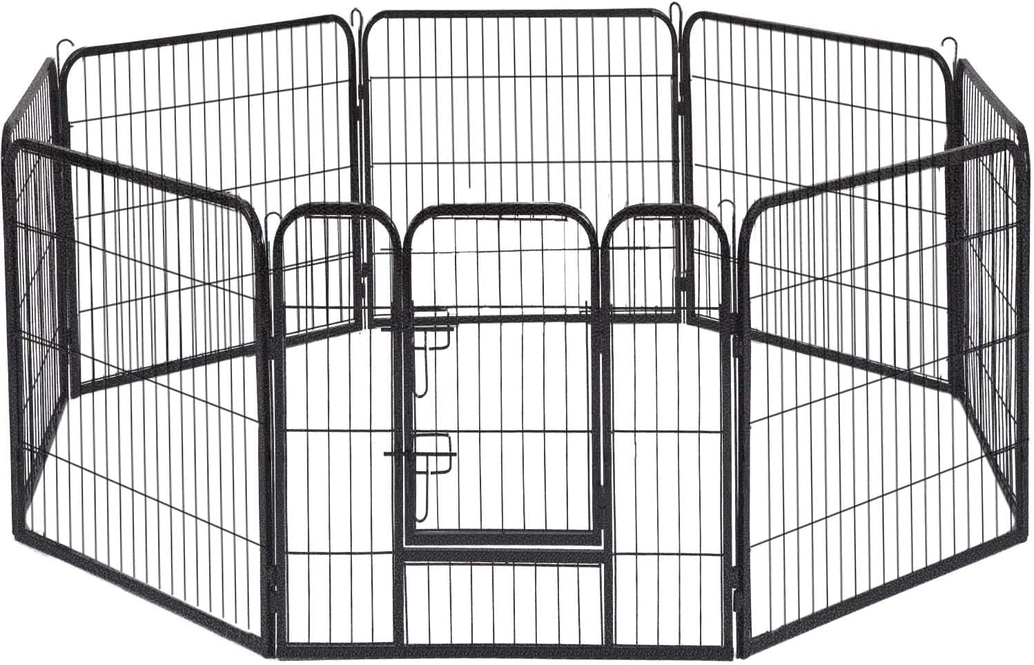 8 Panels Durable Heavy Duty Dog Playpen Pet Pen Run Enclosure (24", Black Hammertone)
