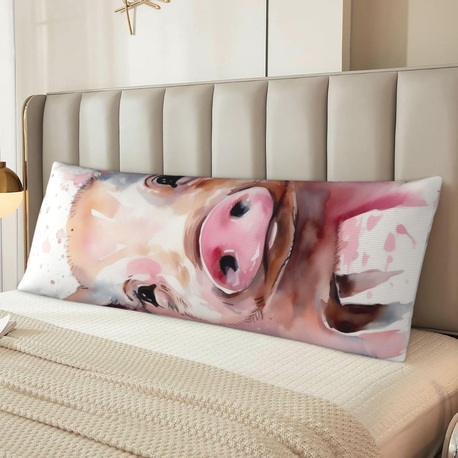 Smiling Body Pillow Cover with Hidden Zipper 54"X20",Ultra Soft Microfiber Long Pillow Case Decorative Bedding Pillowcase Cushion Cover Cases for Bedroom Couch Sofa,Home Gifts