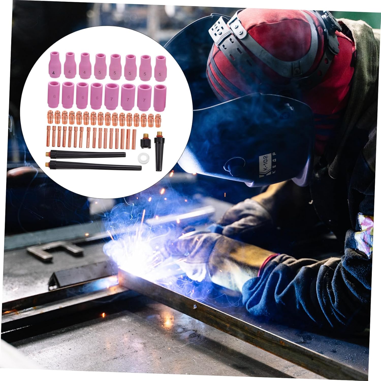 Professional Welding Gun Accessories Kit Ceramic Nozzle Holders Argon Arc Welding Nozzles Wire Feed Torch