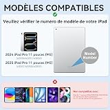WIWU Coque Clavier iPad Pro 11 Pouces M4/M5 2024/2025,Étui Magnétique 3 en 1 Détachable Clavier Bluetooth avec Support Réglable 7 Couleurs Rétroéclairées (Noir, iPad Pro 11" M4/M5 2024/2025) - 2