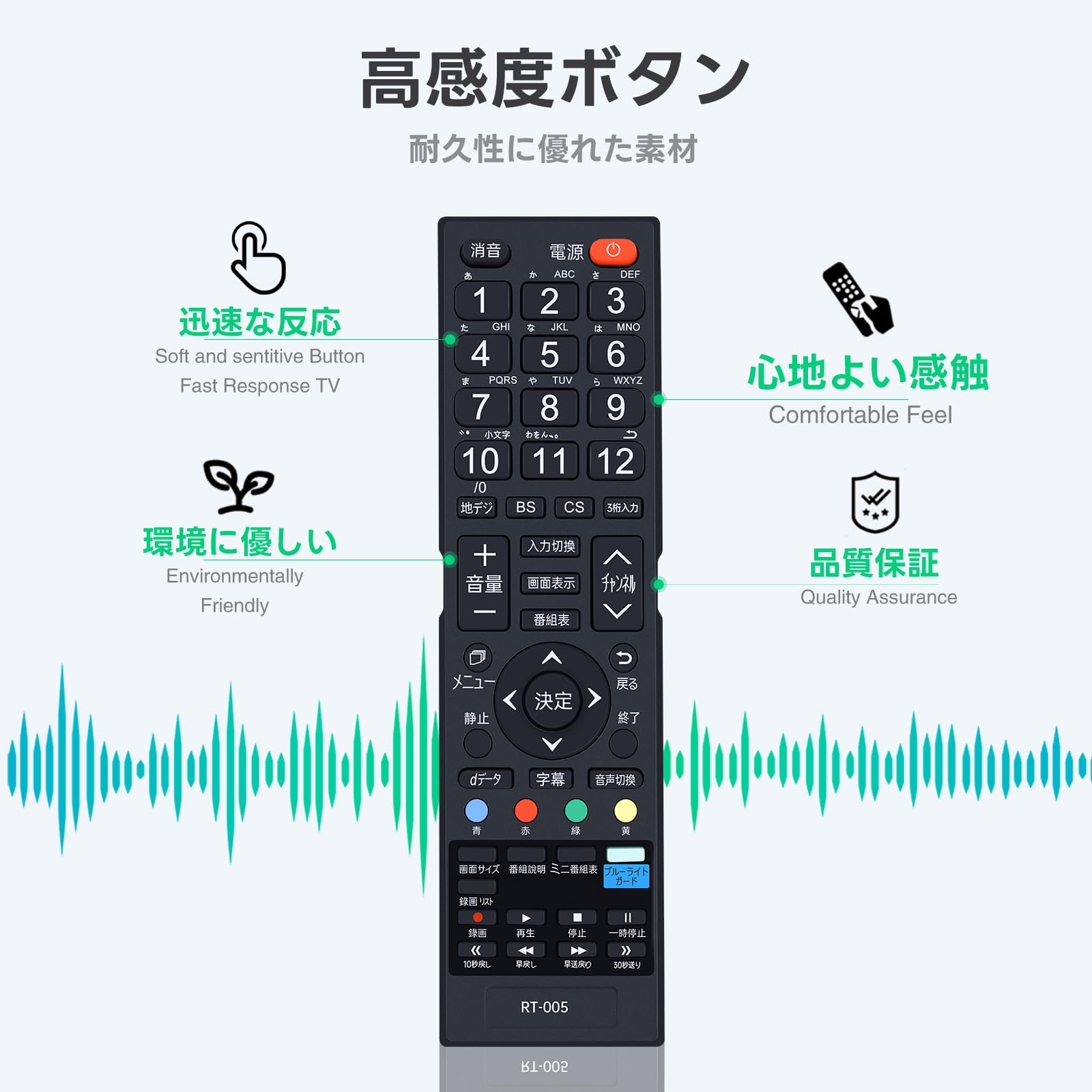Amazon | テレビリモコン RT-005 for DOSHISHA ドウシシャ RT-001 RT 