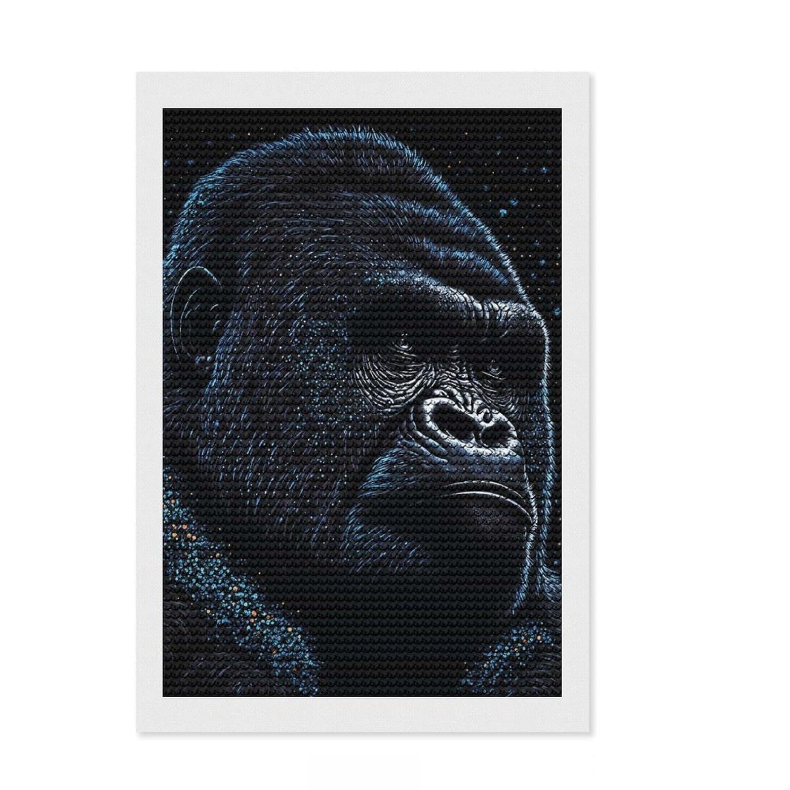 Junmoney Splash Paint Gorillas Full Drill Diamond Painting Kit 8"x12", for Adults, Boho Decor, with Tool Kit, Artistic Hobby, Aesthetic Room Decor