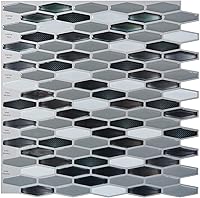 Vista 15 de Art3d Azulejo Autoadhesivo de 12" x 12" para Salpicadero de Cocina, Ladrillo Gris (6 Azulejos)