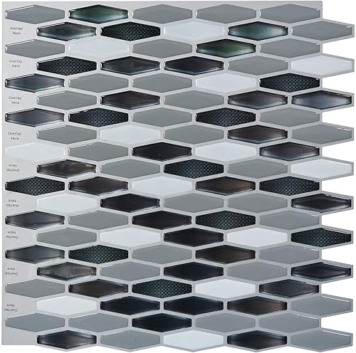 Set de 6 vinilos autoadhesivos Art3d protectores contra salpicaduras para pared de cocina