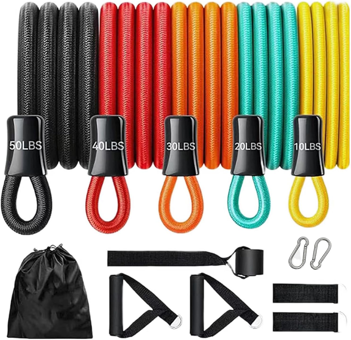 Resistance Bands Set 13 Pieces Anti-Snap Resistance Band Exercise with Handles,Door Anchor, Ankle Straps, Training Manual and Carrying Bag,for Muscle Training, Shape Body,Home Workouts