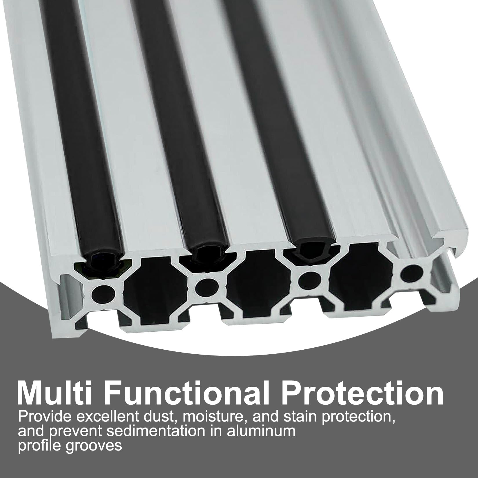 Profilo in alluminio guarnizione piatta Slot Seal Strip estrusione Slot Cover 6mm 2020 Series 5/8/20M per telaio in alluminio stampante 3D Router CNC  13