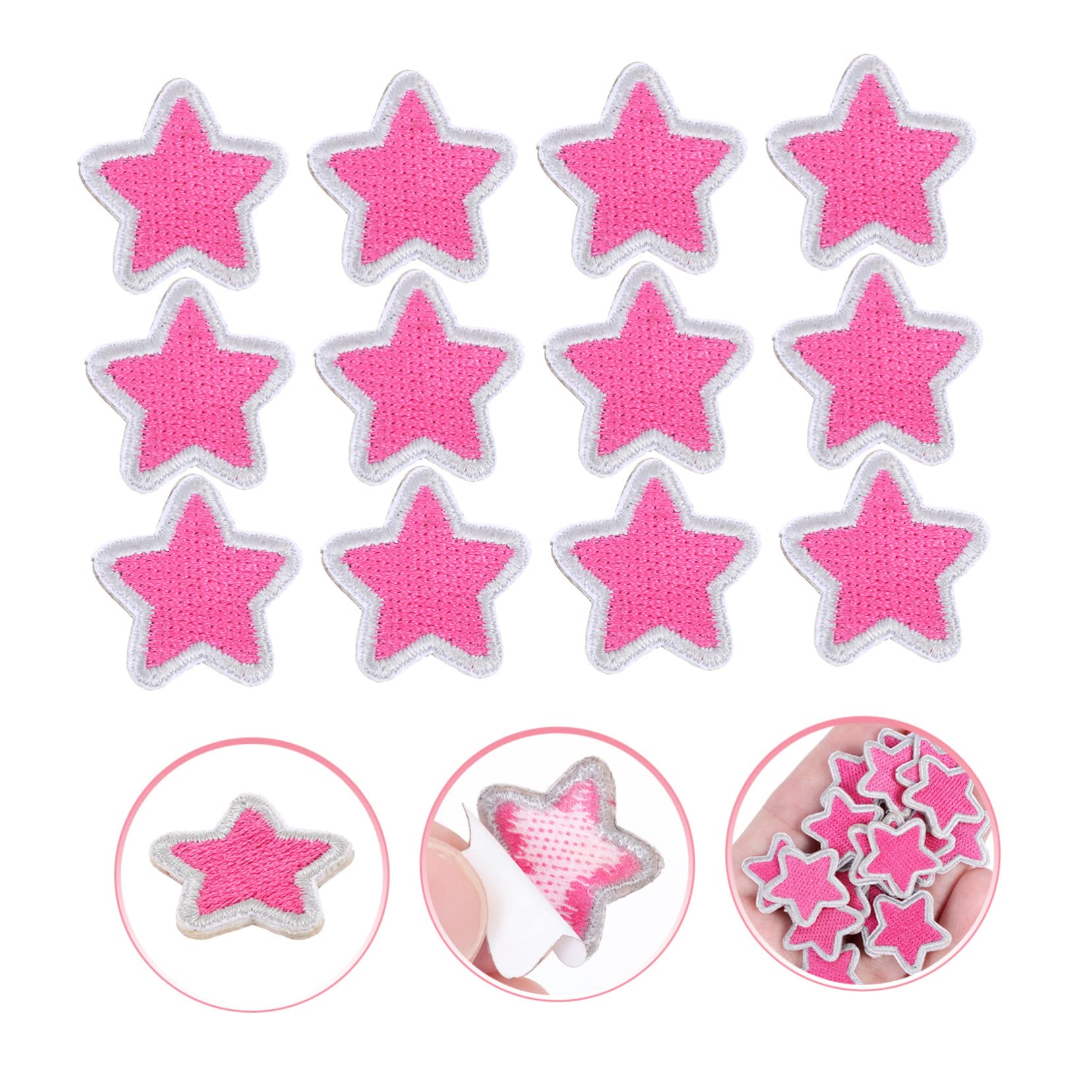 STOBOK 100pezzi Patches Ricamati Adesivi Per Abbigliamento Toppe Forma Di Stella Per Decorazione e Riparazione Per Vestiti e Zaini