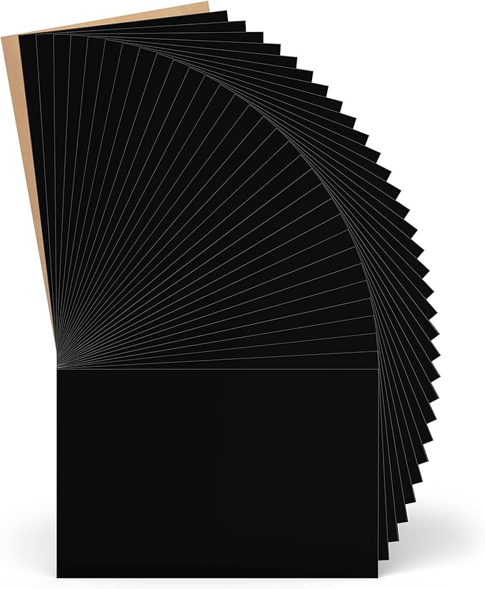 Heat Transfer Vinyl Bundle 33Pack 12" x 10" Black Heat