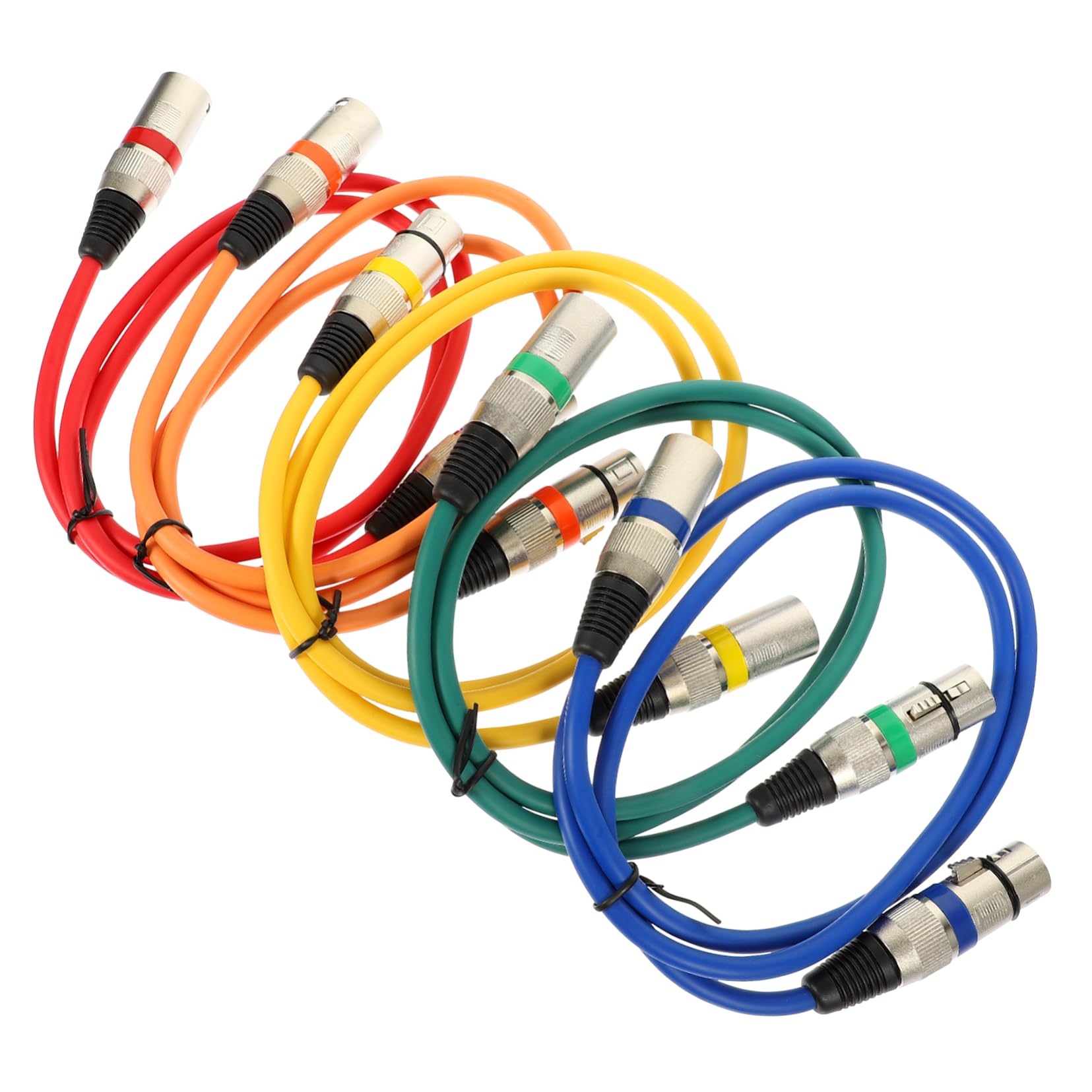 KOMBIUDA Cavo Xlr Bilanciato per Microfono, Connettore Maschio Femmina, Rame e Pvc, 5 Pezzi, 1m, per Feste e Matrimoni