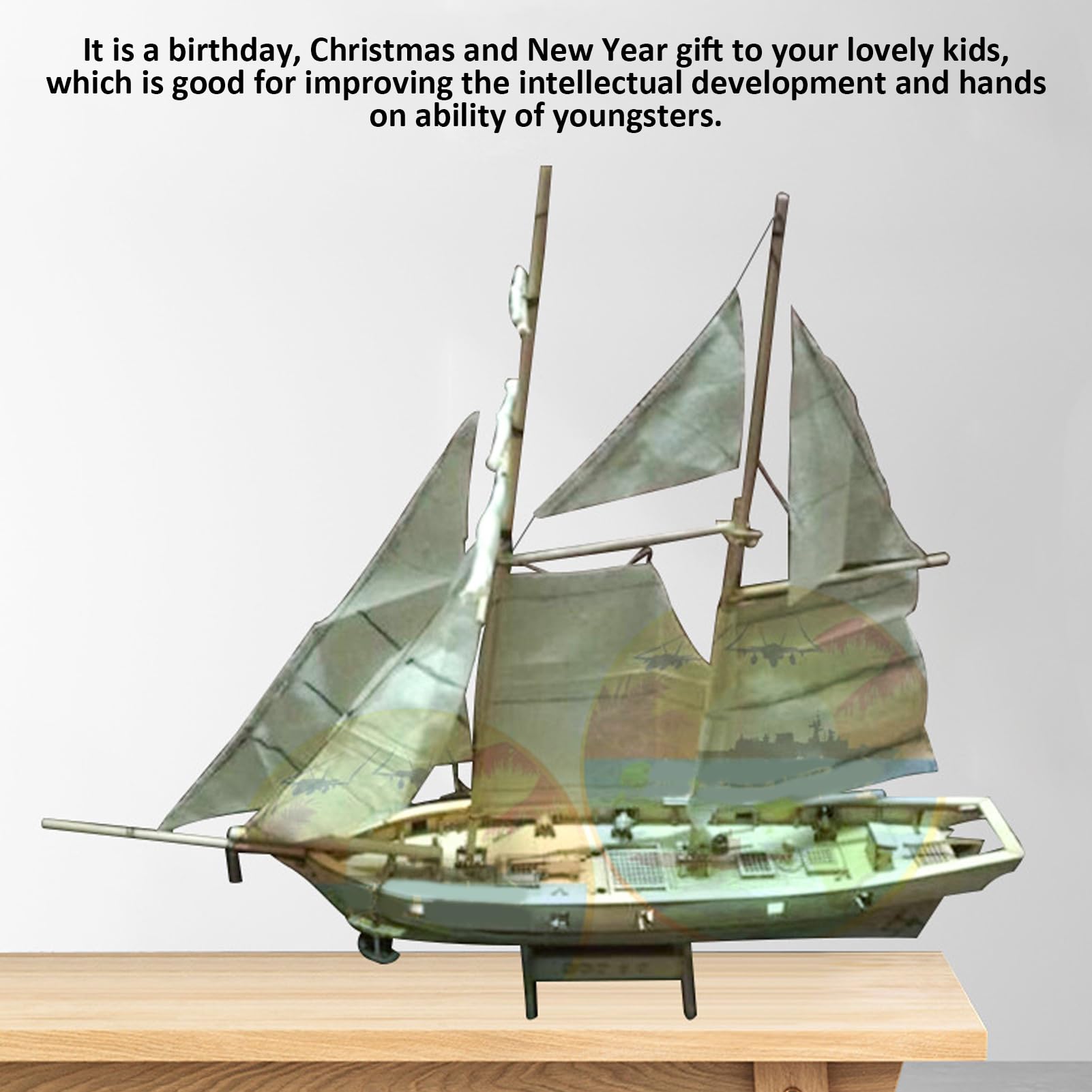 Kit Modello Di Barca, Kit di Costruzione di Barca a Vela In Tiglio In Scala 1/100 40 X 15 cm Modello di Costruzione di Nave a Vela, Kit Fai da Te per Costruire Nave per Artigianato Hobby Collezioni