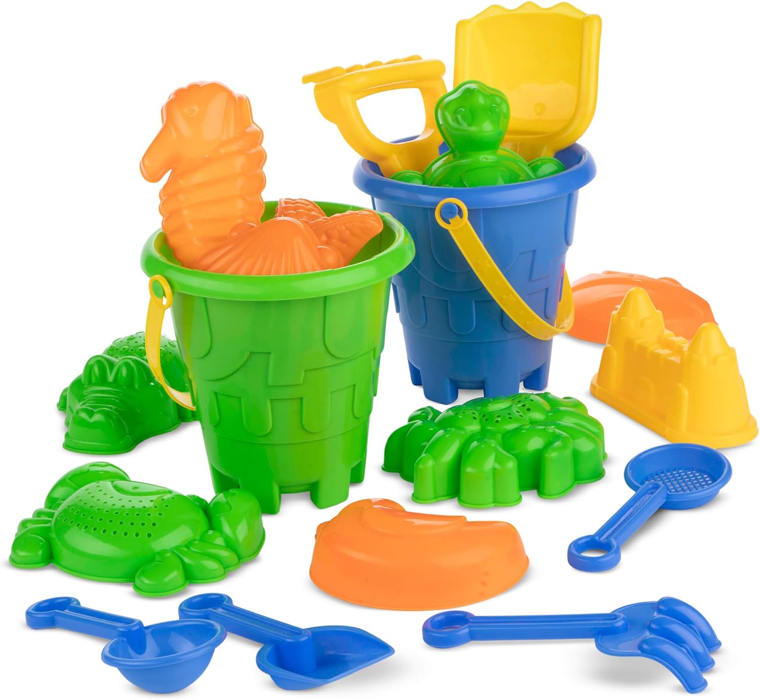 Buy TOYLI Sand Toys Beach Set 19 Pieces with Bag, Sand Buckets, Shovels