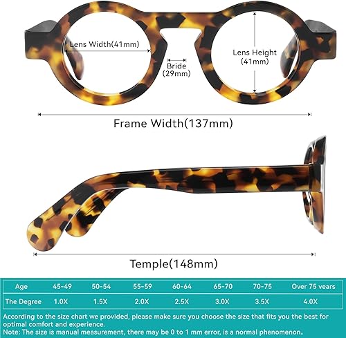 Miniatura 3 de Lentes de lectura con bloqueo de luz azul para hombresmujeres 2.5 Retro Redondo Anti fatiga ocular Carey Reader Milo FT0969