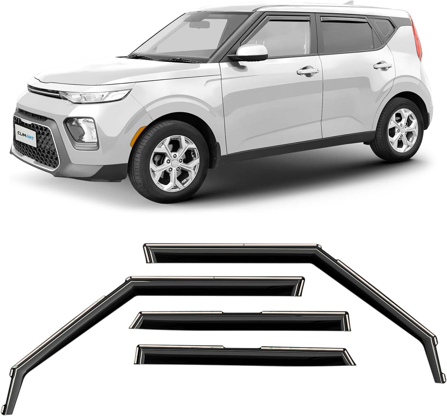 CLIM ART in-Channel Incredibly Durable Rain Guards for Kia Soul 2020-2026, Original Window Deflectors, Vent Window Visors, Vent Deflector, 4 pcs. - 620285
