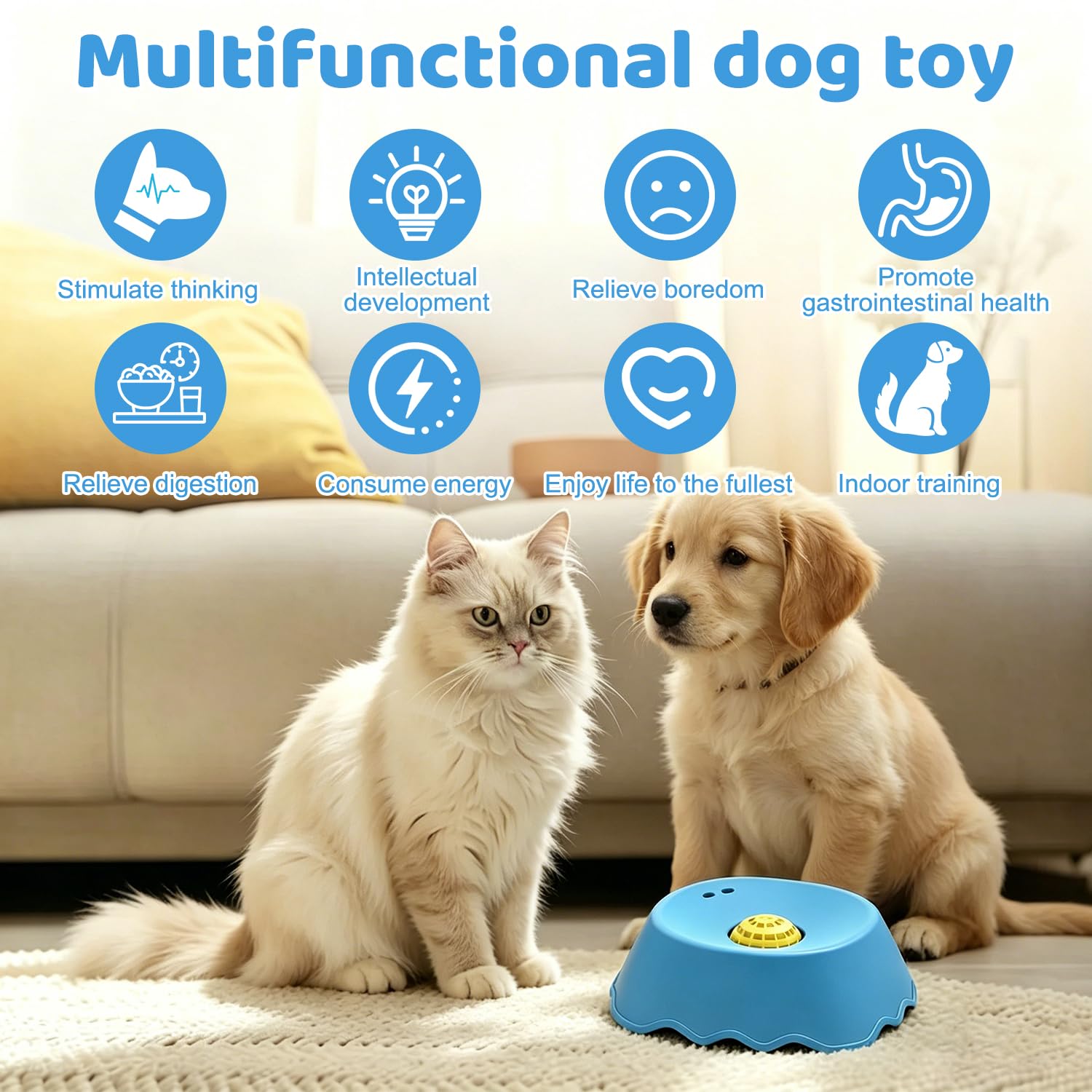 Lick Bowl per cani, Dispenser per leccare la palla, Dog Lick Toy, Giocattoli per cani e gatti per cibo liquido, Ciotola da leccare per cani, Cane Slow Feeder Lick Bowl, per addestramento, alime (A)
