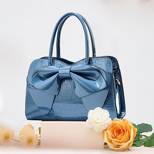 Miniatura 3 de NICOLE & DORIS Bolsos de mano para mujer, de moda, con asa superior, de charol, bolso de mano para fiesta, bolso cruzado de hombro