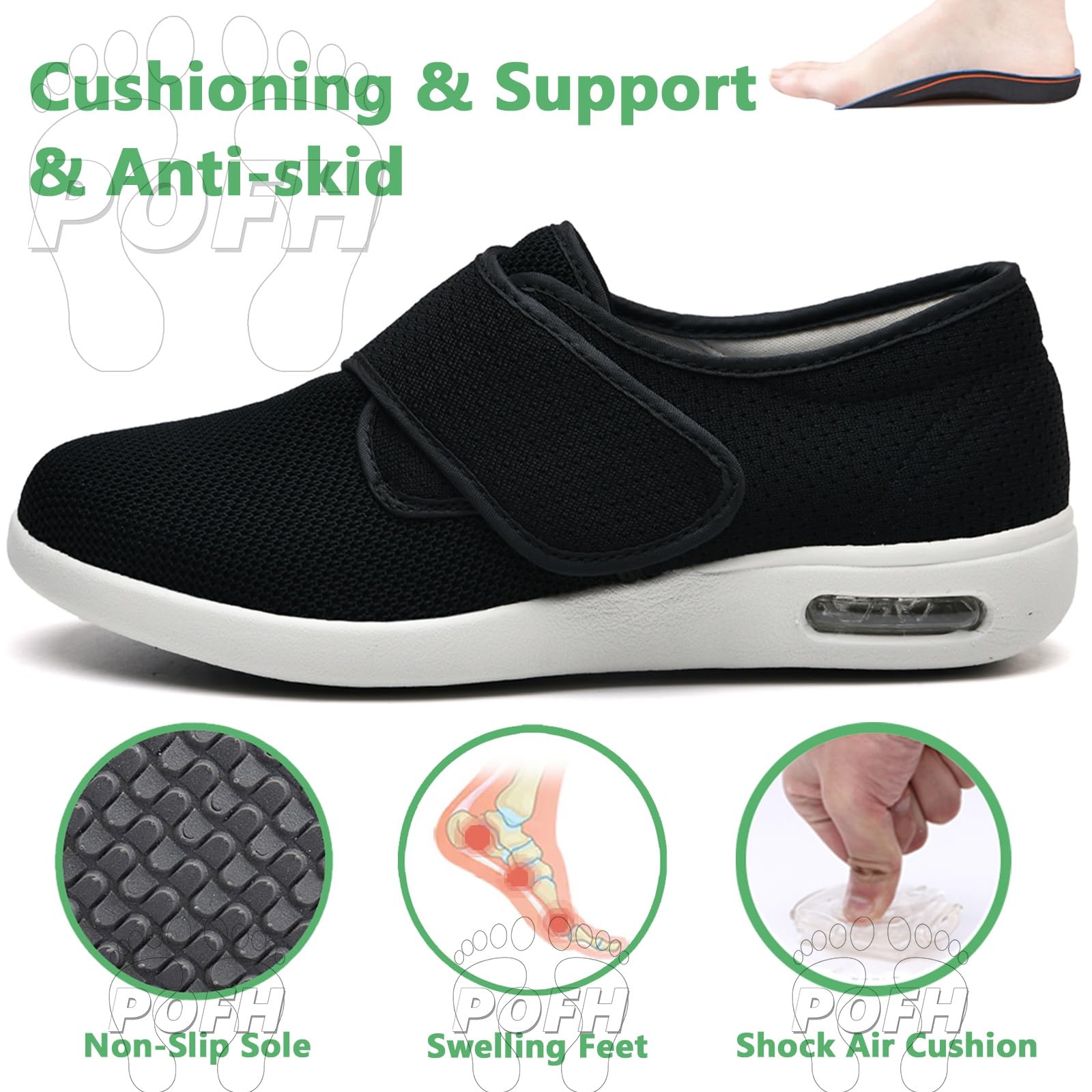 Scarpe Ortopediche Mujer con Strappo Zapatillas Deportivas de Malla sin Cordones para Mujer Zapatos con cojín de Aire para Mujer Zapatos para Caminar Tejidos elásticos(Lightgrey,40 EU)
