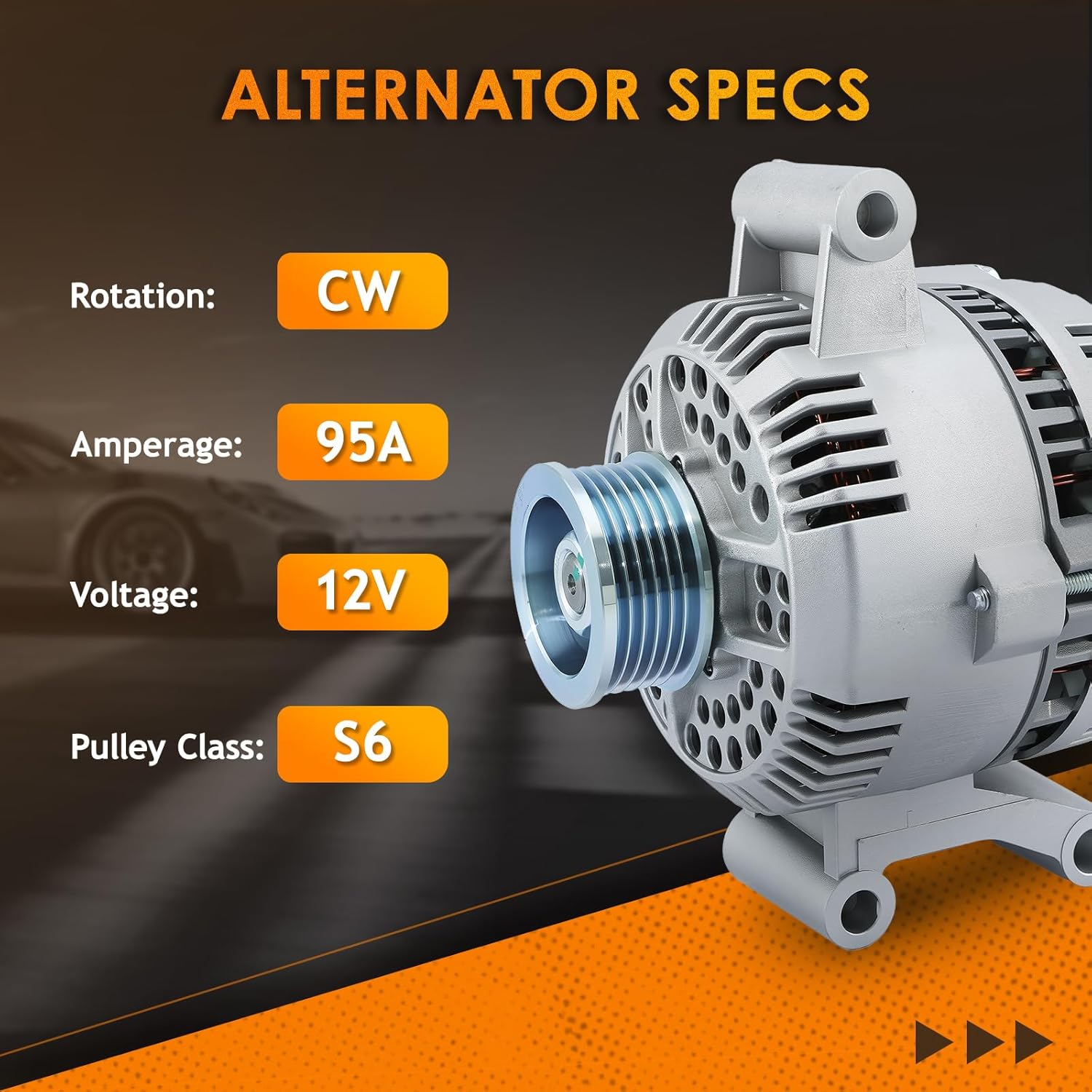 Alternator Fit for 1994-2005 Ford Ranger Explorer Escort Aerostar F150 E150 250 350, 2.0 2.5 3.0 4.0 4.2 5.8, V6 V8 L4, 96-05 Mazda B Series, Mercury Tracer, AFD0013 40014020 7750N-6G1