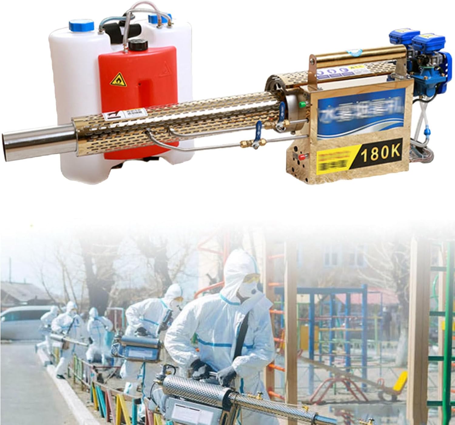 15L Portable Thermal Fogger Machine, Disinfection Fogging Machine Pulse Jet Thermal Fogger, Electric Sprayer Aerosol Atomizer for Outdoor Agricultural Sprayer 180k