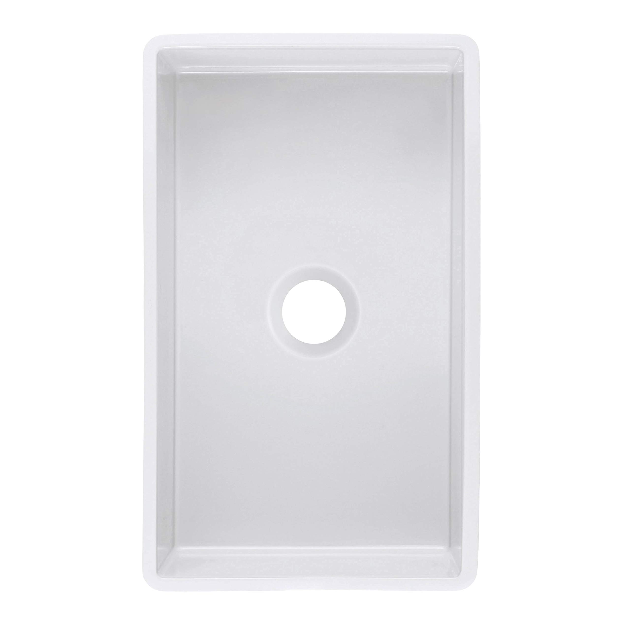 Empire Industries SP24G Sutton Place Reversible Farmhouse Fireclay Kitchen Sink with Grid and Strainer, White