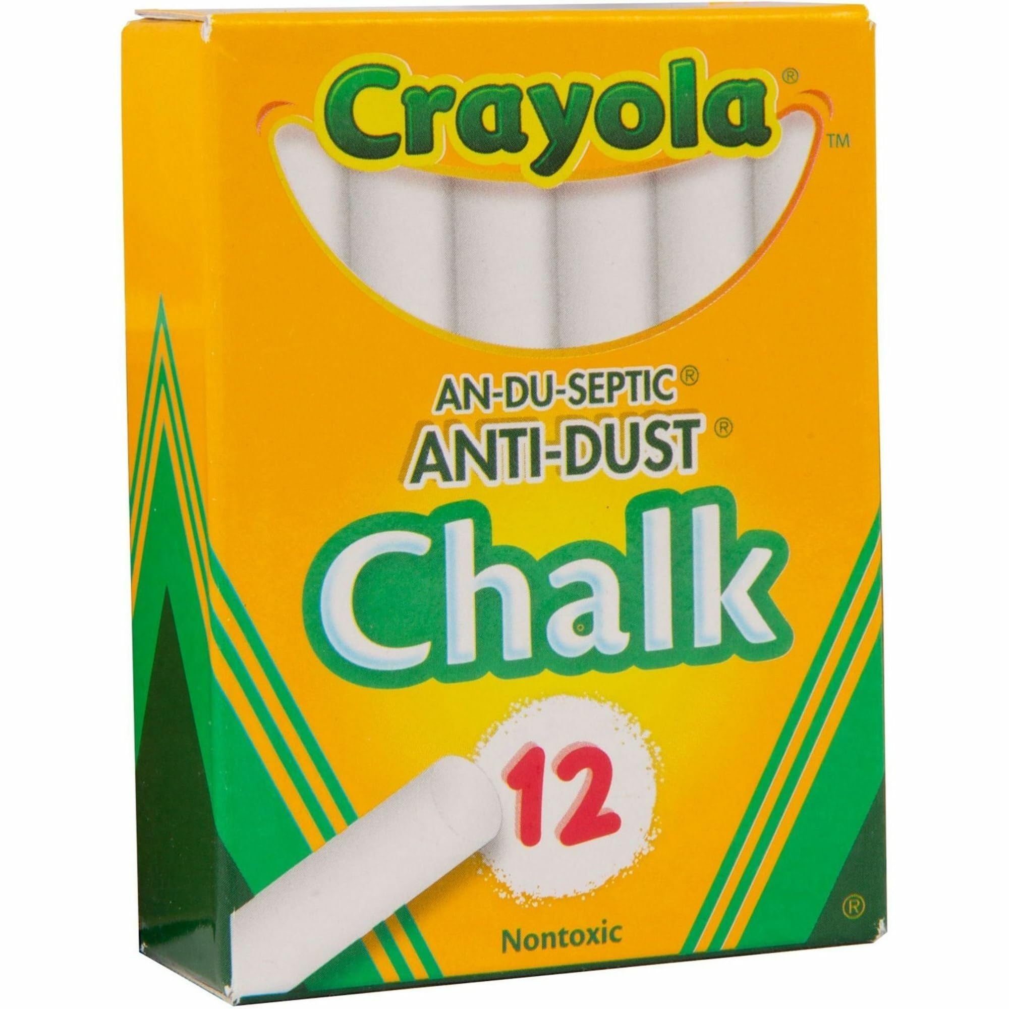 Crayola Anti-Dust Chalk-White 12/Pkg - 50-1402