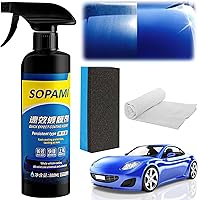 Sopami Car Coating Spray 17.6oz by ROXAI - Nano Scratch Repair Wax, Quick Polish Waterless Wash, Anti-Scratch Protection Kit w/Sponge & Cloth