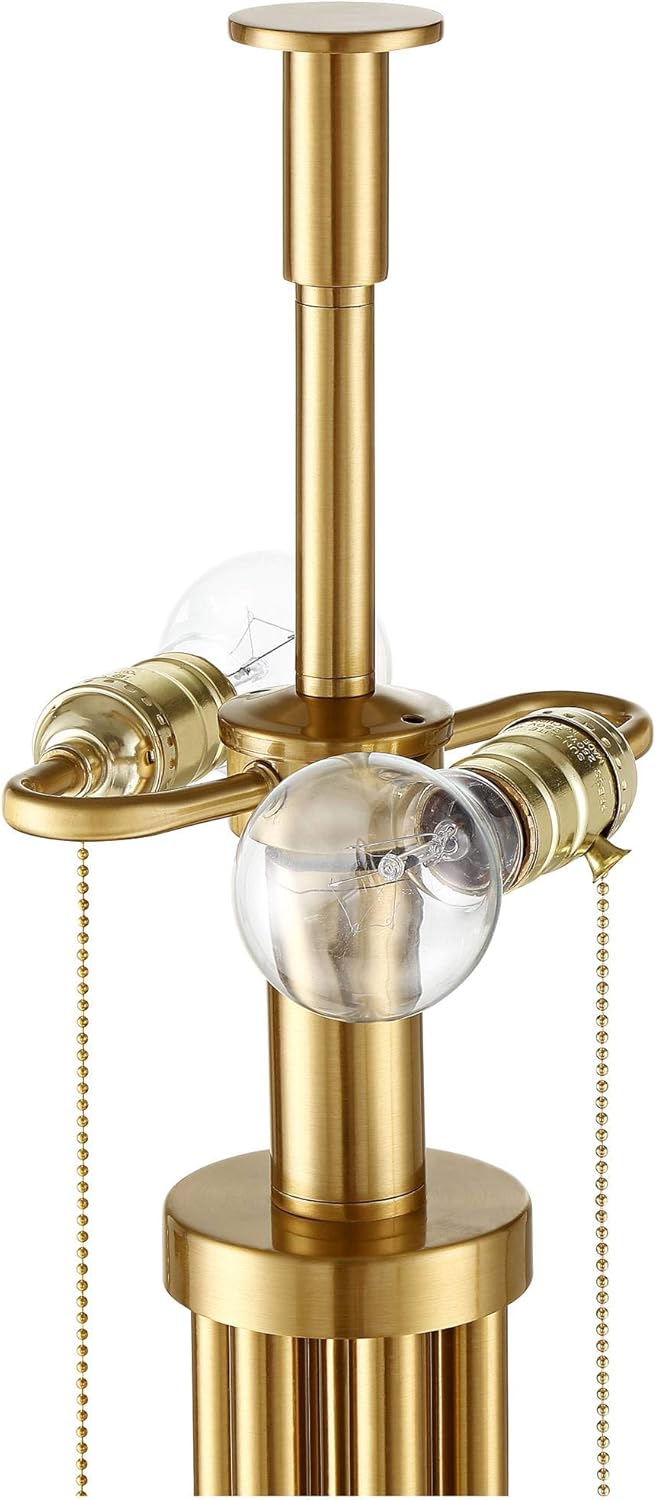 Granview 70.5" Antique Brass Metal Floor Lamp with Organza and Linen Shade